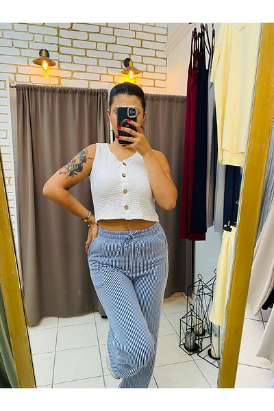 TUBA TOPTAŞ Striped Waterway Summer Trousers