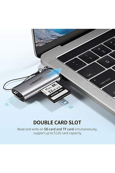 Ugreen USB C SD Card Reader USB 3.1 Type C OTG Memory Card Reader Adapter Portable Keychain 2 Slots