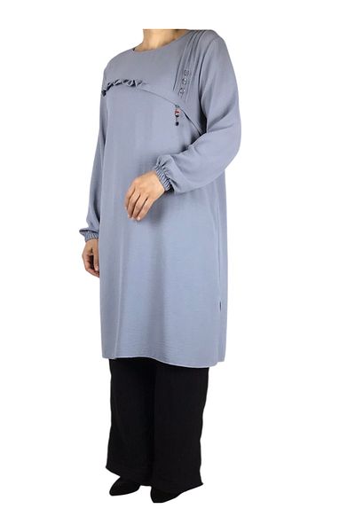 ECE GİYİM Women's Sport Tunic with Button and Stitching Detail on the Front