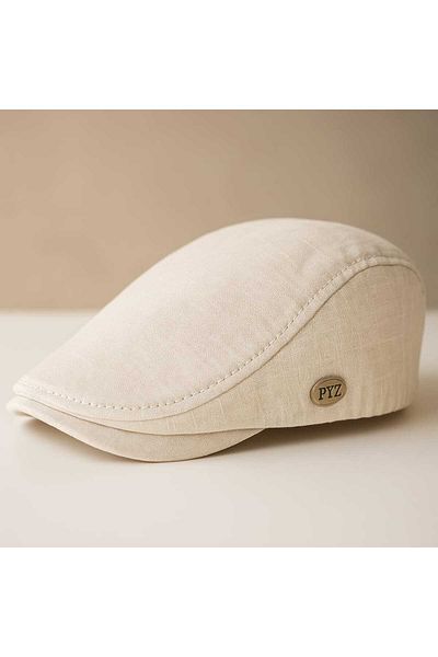 ALASEREN British Cap Duck Cap 100% Linen Fabric