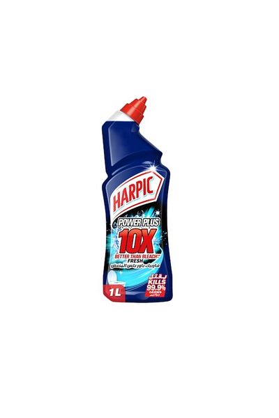 Harpic Power Plus Toilet Cleaner, 10X Better Than Bleach, Kills 99.9% Germs, Fresh Fragrance, 1L