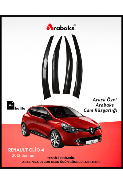 Arabaks Renault Clio 4 2012 Sonrası Cam Rüzgarlığı 4’lü Takım (MUGEN TİP, DAYANIKLI MALZEME, KOLAY MONTAJ)