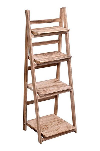 N2Y Linguoi Foldable Wooden Flower Stand Ladder Design, 4 Tiers, Beige