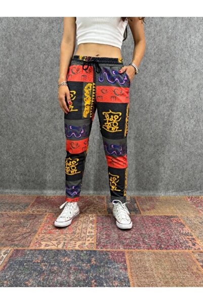 FıttingRoom Patterned Trousers with Elastic Waist