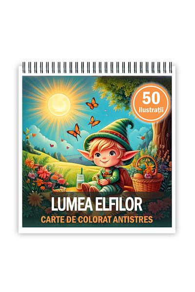 Legendary Gifts Mini coloring book for relaxation and anti-stress, 50 illustrations World of Elves, 106 pages