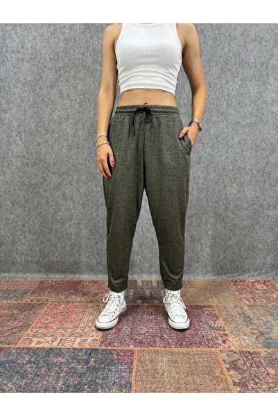 FıttingRoom Elastic Waist Carrot Patterned Trousers