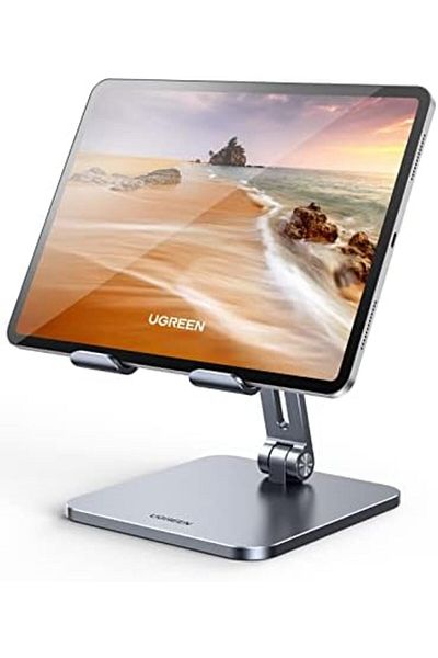 Ugreen Metal iPad Stand Ultra Stable Foldable Tablet Stand Holder for Desk Adjustable Mobile Phone H
