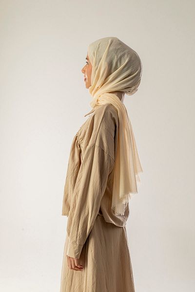FLEUR SOİE Cotton Shawl Vanilla