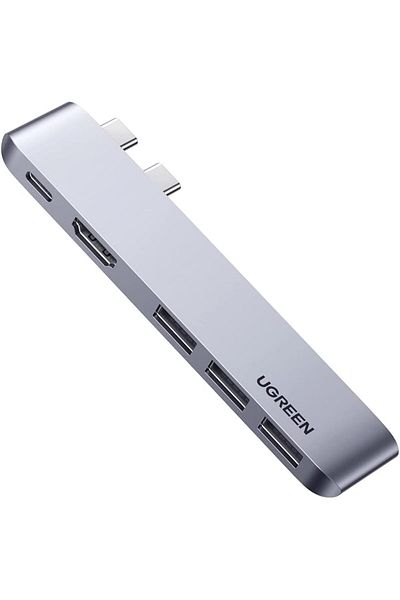 Ugreen 5-In-2 USB C Hub for MacBook Pro 2022 M1 Dual Type C Dock Adapter