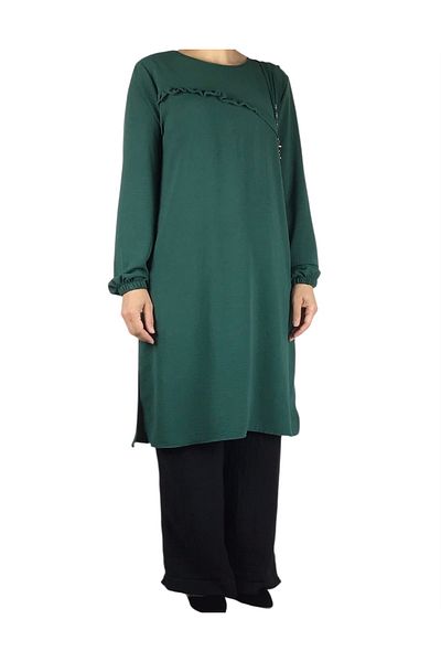 ECE GİYİM Women's Sport Tunic with Button and Stitching Detail on the Front