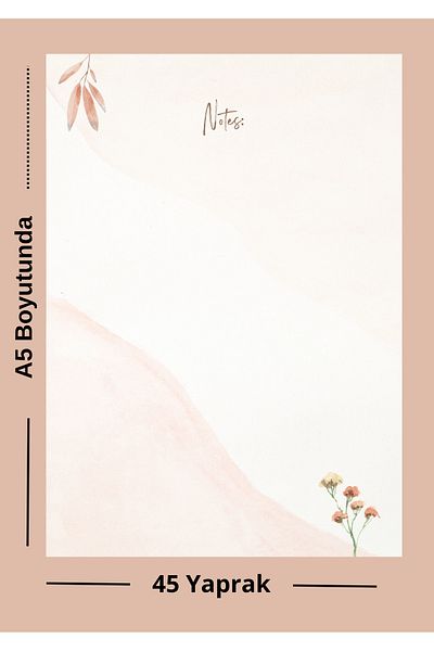 Ez&Tu Stıcker Pastel Floral A5 Note Paper |   Minimal & Aesthetic Design - 45 Sheets