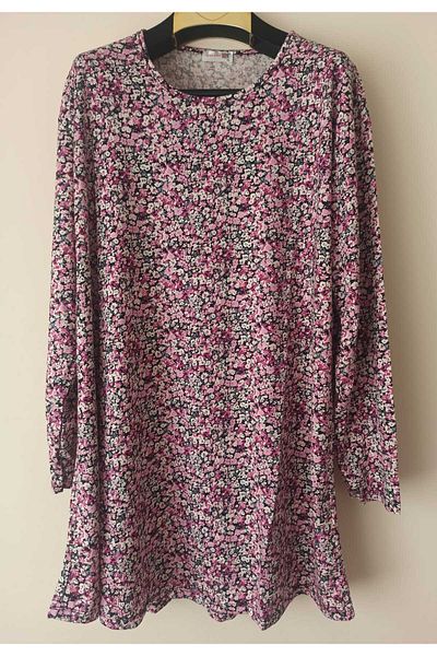 Noname Balanne Viscose Mother Combed Patterned Crew Neck Cotton Lycra Viscose Tunic/Mother Tunic/Plus Size