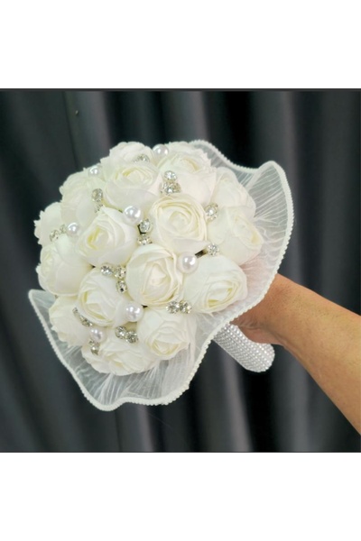 Merveparti incili taşlı Şakayık gelin çiçeği