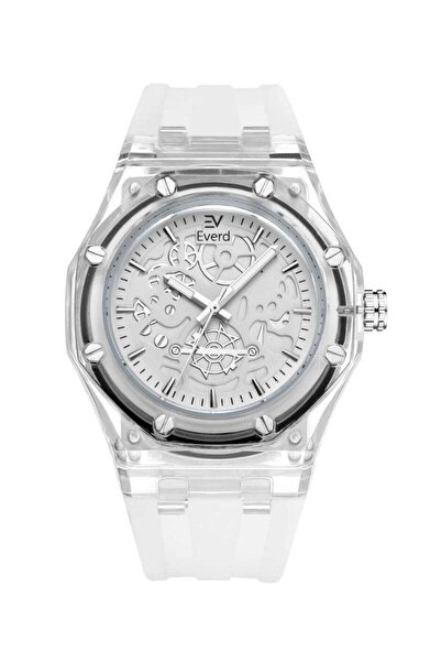 everd Evlrd Modern Men's Watch with Rubber Strap and Transparent Dial
