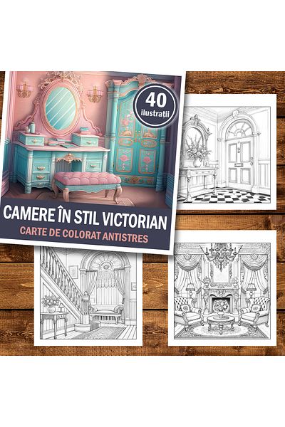 Legendary Gifts Mini coloring book, 40 illustrations Victorian style rooms, 106 pages