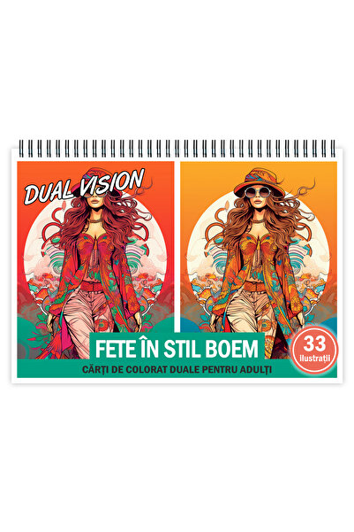 Legendary Gifts Carte de colorat Dual Vision, 33x2 ilustratii cu Fete in stil...