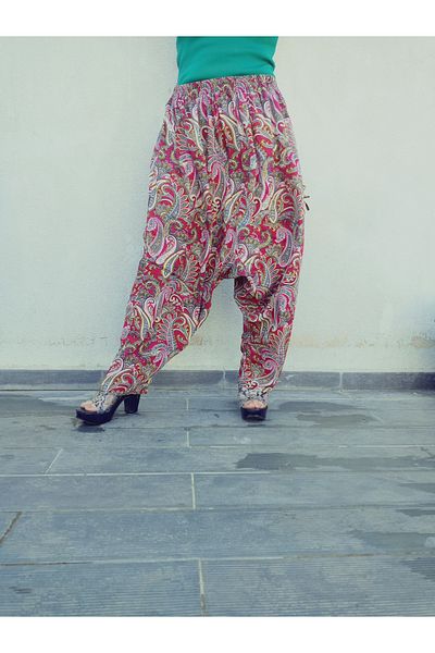 hoaryage Viscose Pressed Fabric Floral Patterned Shalwar with Pockets 100% Cotton34Size95Kgup