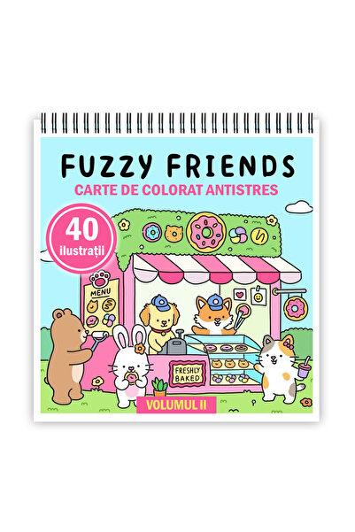 Legendary Gifts Carte de colorat antistres, 40 de imagini Fuzzy Friends - Vol...