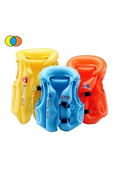 KAIXIANG 1PSC Multi-colored Inflatable Swimming Vest 50x65cm