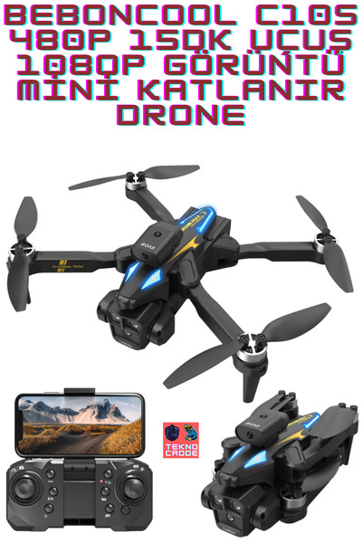 beboncool C10S 480P 15dk Uçuş 1080P HD Mini Katlanır Drone