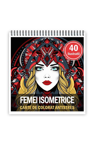 Legendary Gifts Mini coloring book for relaxation and anti-stress, 40 illustrations Isometric Women, 86 pages