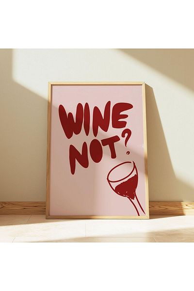 NT Handmade Natural Wooden Framed Uv Printing Wine Note Written Painting Set – Modern & Stylish Kitchen Wall Decor