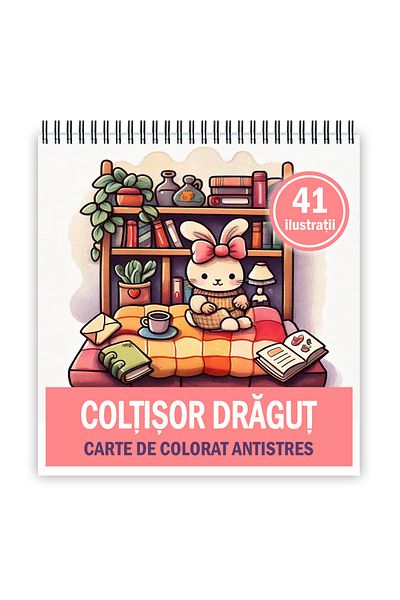 Legendary Gifts Mini coloring book for relaxation and anti-stress, 41 illustrations Cute Little Bear, 106 pages