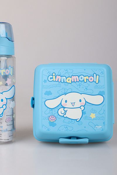 Cınnamoroll New Season Licensed Cinnamorol with Dekomus 500 ml Bottle and 2-Layer Lunch Box / Lunch Box "Wet