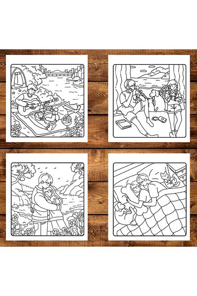 Legendary Gifts Mini coloring book, 50 illustrations Lovely Girl Days, 106 pages