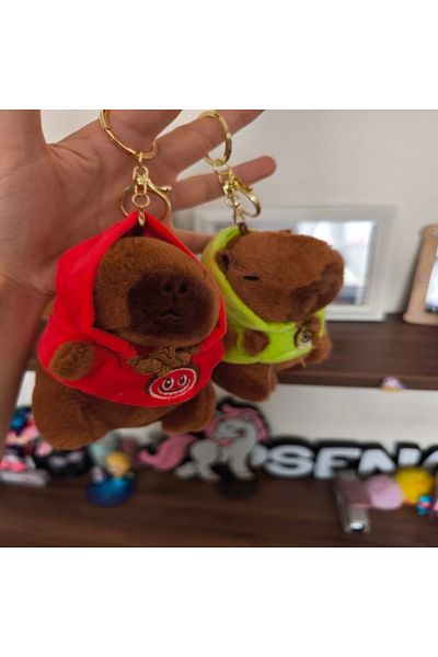senacacollection Capybara (Kapibara) Μπρελόκ με βελούδινο φόρεμα Labubu 13 cm Τσάντα Charmi 1 ΤΕΜ