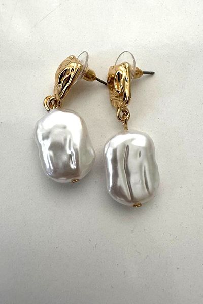 Angels And Wings White Natural Stone Design Earrings