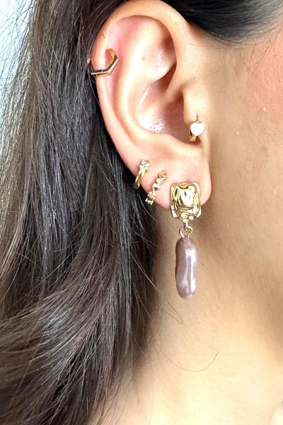 Angels And Wings Natural Stone Design Earrings