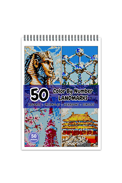 Legendary Gifts Carte de colorat cu numere, color by number, 50 de imagini La...
