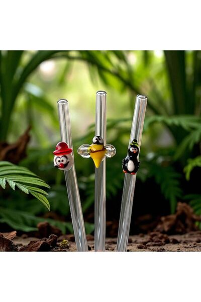 shop 3'lü Cam Pipet Murano Cam Figür Detaylı