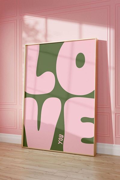 NT Handmade Natural Wooden Framed Uv Printing Love Written Wall Painting – Modern & Stylish Wall Decor