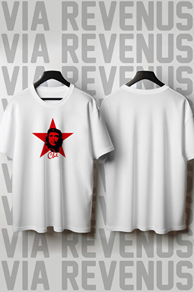 Vordevia Tricou unisex 100% bumbac cu decolteu rotund cu imprimeu Che