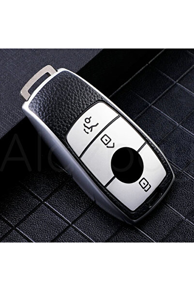 Alazpay Husă pentru chei din TPU cu aspect piele pentru Mercedes A B C E S G ...