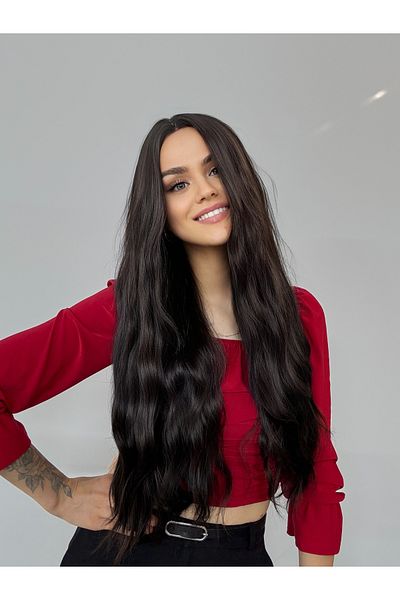 Fenomen Peruk Dark Brown Water Wave No Perceiwed Wig