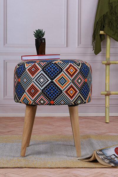 PUFMANYA ETNA DOĞAL GÜRGEN AYAKLI ÇOK AMAÇLI YUVARLAK PUF KOLTUK