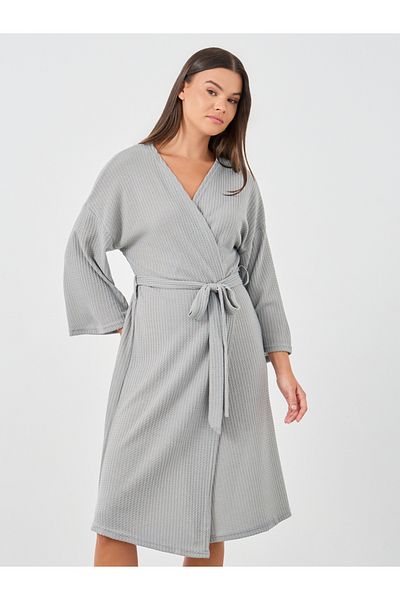 Styli Waffle Textured Waist Tie-Up Robe
