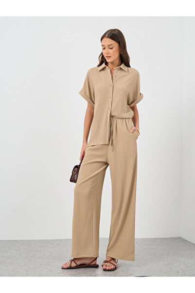 Styli بنطال واسع الساق ومزخرف برباط