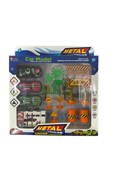 ATABY Garage Car Set - Garage Kit with Metal Cars and Traffic Accessories