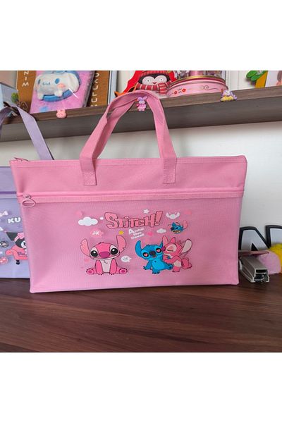 senacacollection Kuromi Stitch Hand Bag File Bag 35X28.5 cm 1Pcs