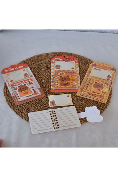 senacacollection Capybara (Kapibara) Notepad and Post It Set 1 Pcs