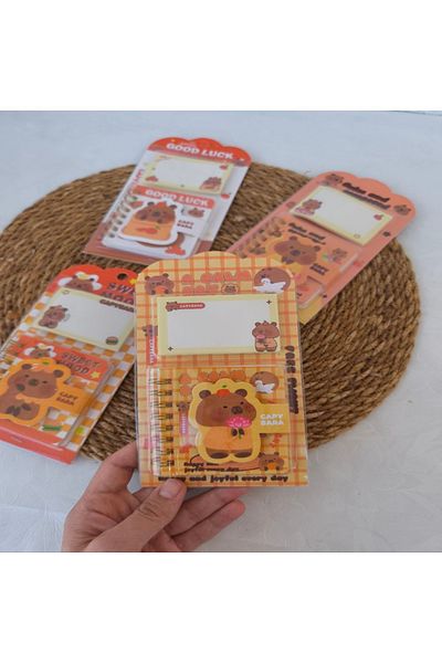 senacacollection Capybara (Kapibara) Notepad and Post It Set 1 Pcs