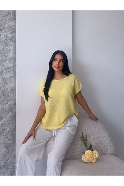 erki triko Boat Neck Cotton Basic Knitwear Blouse