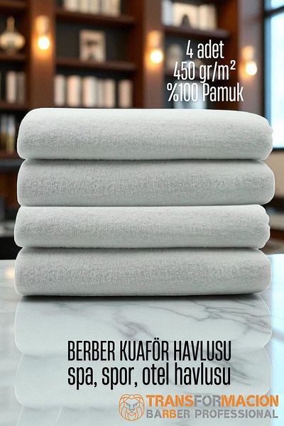 Transformacion Hairdresser Barber Towel 4 Pcs Cotton Barber Towel 50X90 White 721907