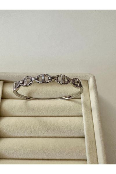 Lumina Atelier Zircon Silver Steel Bracelet