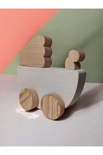 websunday Wooden Toy Baby Car Natural Handmade Toy