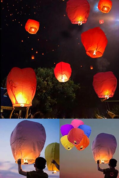 Genel Markalar 3 Adet Uçan Dilek Feneri – Renkli Gökyüzü Şöleni ile Dileklerinizi Göğe Uçurun! Pratik Kullanışlı